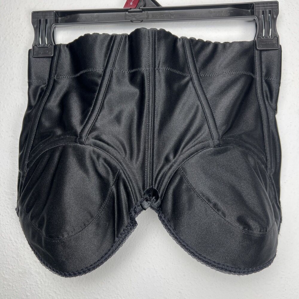 Vintage Backless Bustier By Delicates Lingerie Black Satin Bra Corset 36C Boning